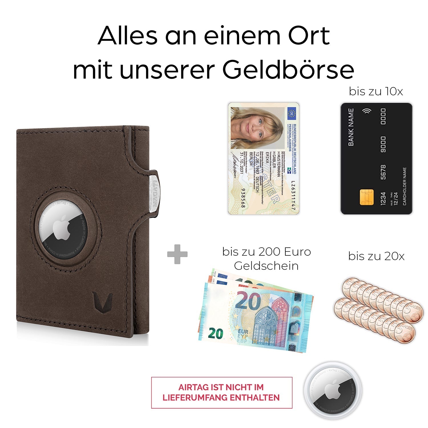 Slim Wallet il Santo mit AirTag Hülle - MAGATI